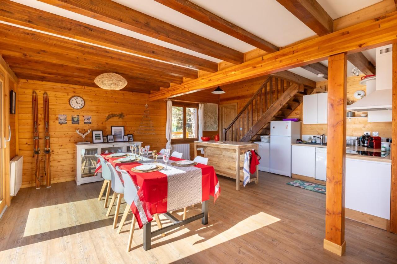 Chalet Les Tilleuls - Jolie Vue Montagne Et Lac Les Angles  Exteriör bild