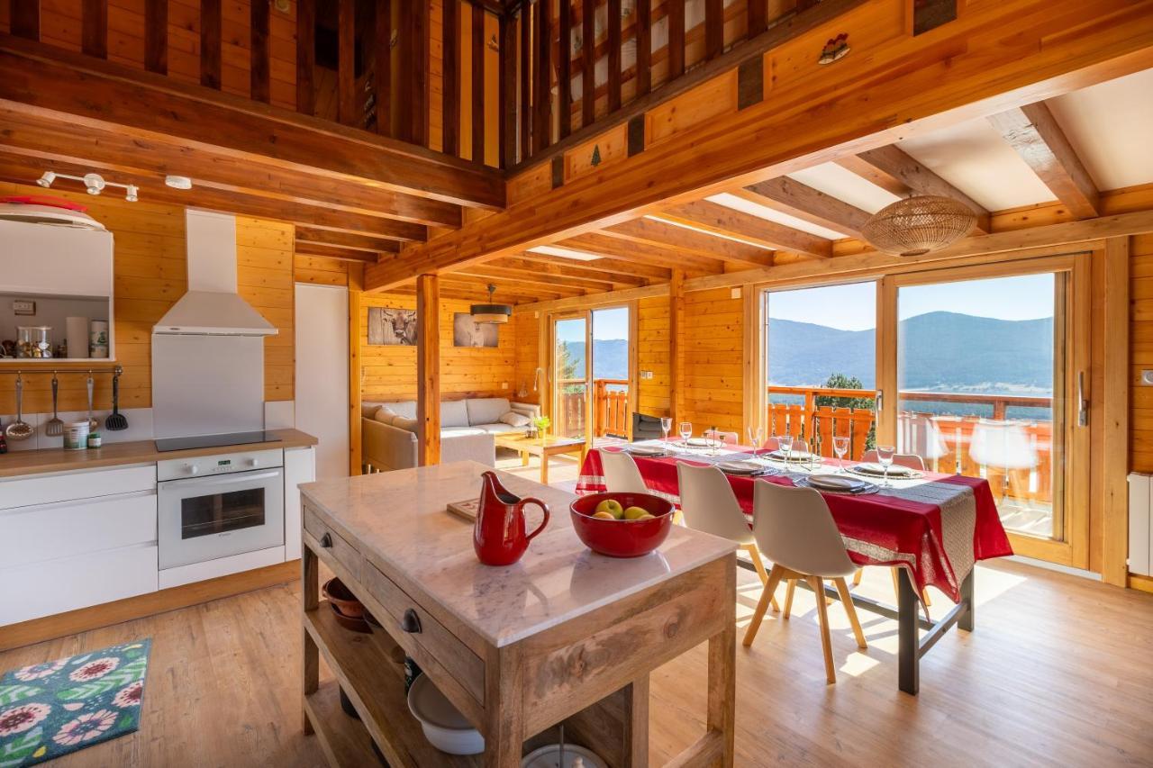 Chalet Les Tilleuls - Jolie Vue Montagne Et Lac Les Angles  Exteriör bild